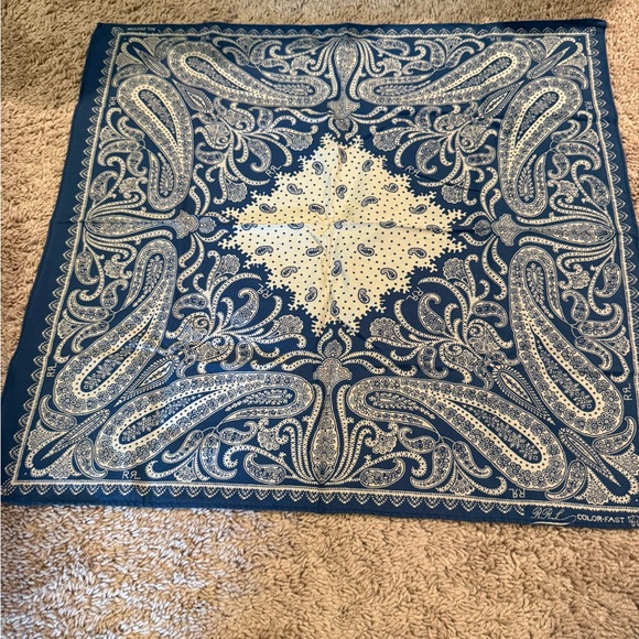 RRL Blue and White Paisley Bandana - Picture 1 of 3